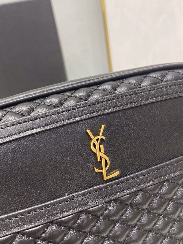 YSL专柜款女包 聖羅蘭經典款菱形絎縫單拉鏈羊皮相機包 YSL肩背斜挎包 648324  jjh1125